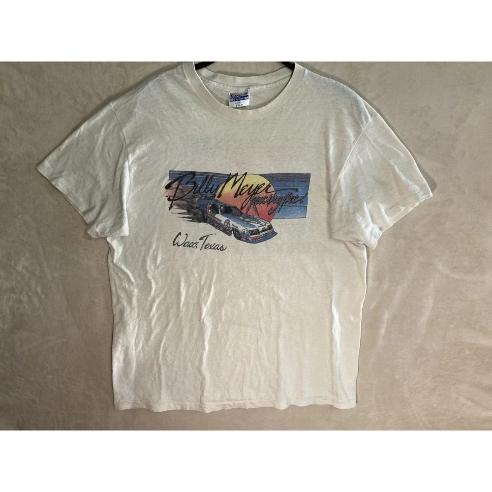 VTG BILLY MEYER 7/11 CHIEF FUNNY CAR NHRA DRAG RACING T-SHIRT L SINGLE STITCH - Picture 1 of 7